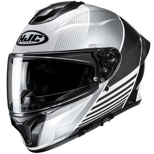 Casco Moto Integrale HJC C71 MORIX MC5 Bianco Argento Nero Lucido