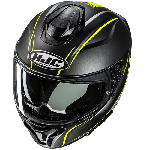 Casco Moto Integrale HJC C71 QUEZ MC3HSF Nero Antracite Giallo Fluo Opaco