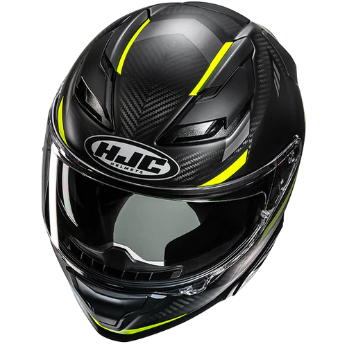 Casco Moto Integrale HJC F71 CARBON ESIRA MC3HSF Nero Giallo Fluo Opaco