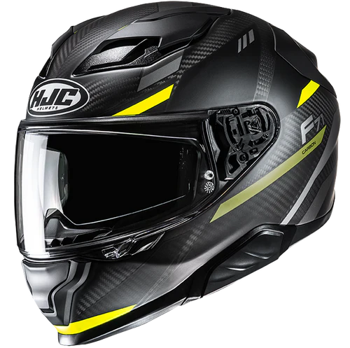 Casco Moto Integrale HJC F71 CARBON ESIRA MC3HSF Nero Giallo Fluo Opaco