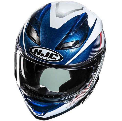 Casco Moto Integrale HJC F71 CATOS MC21 Bianco Blu Rosso Lucido