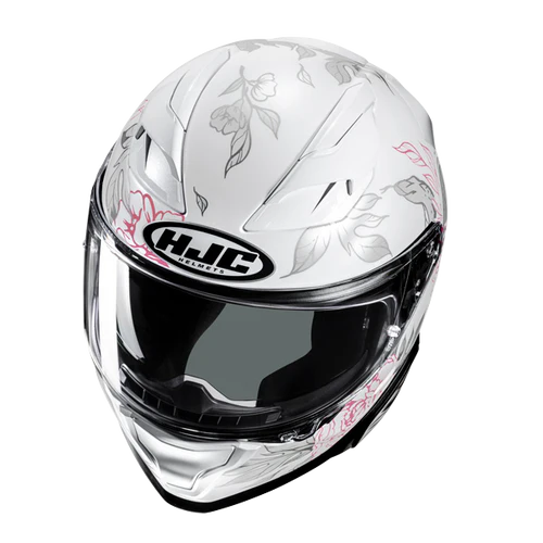 Casco Moto Integrale HJC F71 ELIZ MC8 Bianco Rosa Lucido