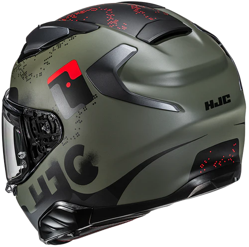 Casco Moto Integrale HJC F71 FACO MC1SF Verde Militare Nero Rosso Opaco