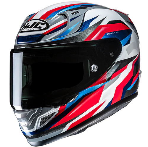 Casco Moto Integrale HJC RPHA 12 DRAVIX MC21 Bianco Grigio Rosso Blu Lucido