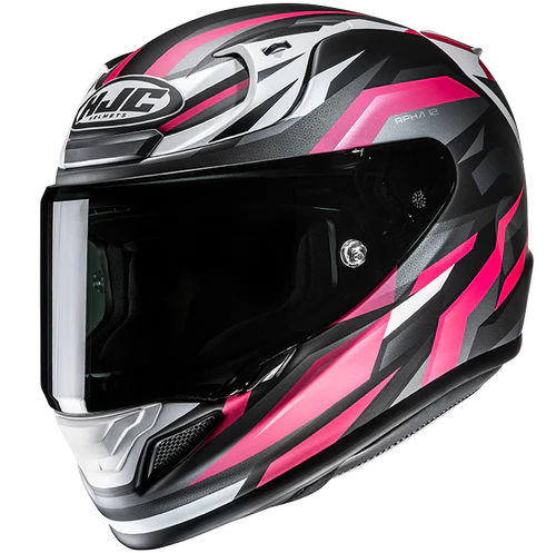Casco Moto Integrale HJC RPHA 12 DRAVIX MC8SF Nero Bianco Fucsia Opaco