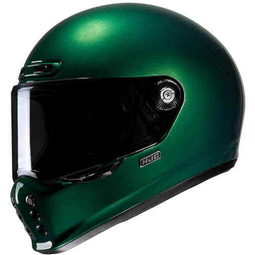 Casco Moto Integrale HJC Vintage V10 DEEP GREEN Verde Metallizzato