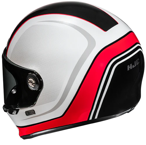 Casco Moto Integrale HJC Vintage V10 HODU MC1 Bianco Nero Rosso Lucido