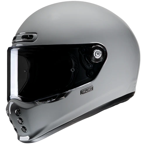 Casco Moto Integrale HJC Vintage V10 SOLID N GRAY Grigio Lucido