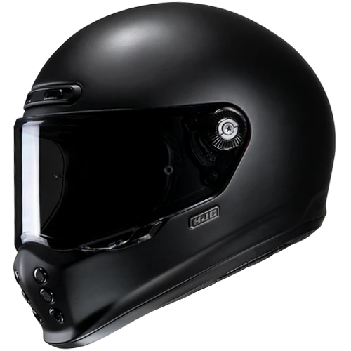 Casco Moto Integrale HJC Vintage V10 SOLID SEMI FLAT BLACK Nero Opaco