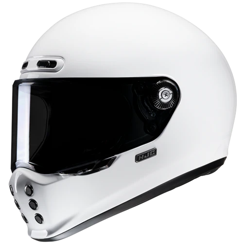 Casco Moto Integrale HJC Vintage V10 SOLID WHITE Bianco Lucido