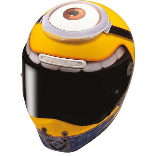 Casco Moto Integrale HJC Vintage V10 STUART MINIONS MC3 Giallo Lucido