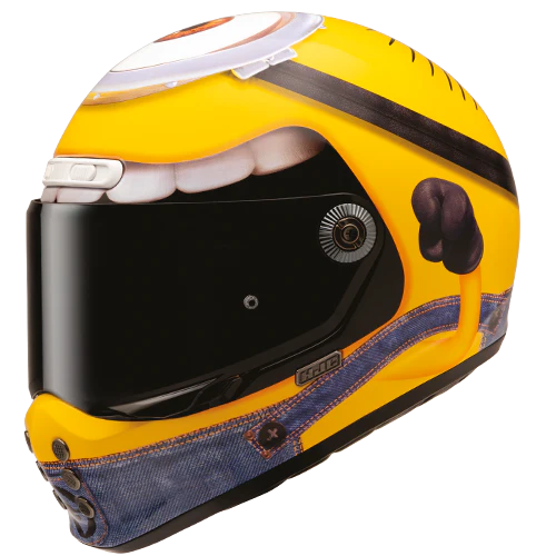 Casco Moto Integrale HJC Vintage V10 STUART MINIONS MC3 Giallo Lucido