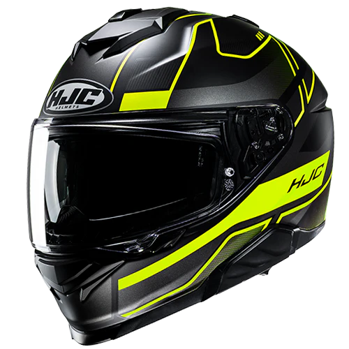 Casco Moto Integrale HJC i71 IORIX MC3HSF Nero Antracite Giallo Fluo Opaco