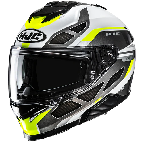 Casco Moto Integrale HJC i71 ZEST MC3H Bianco Antracite Giallo Fluo Lucido