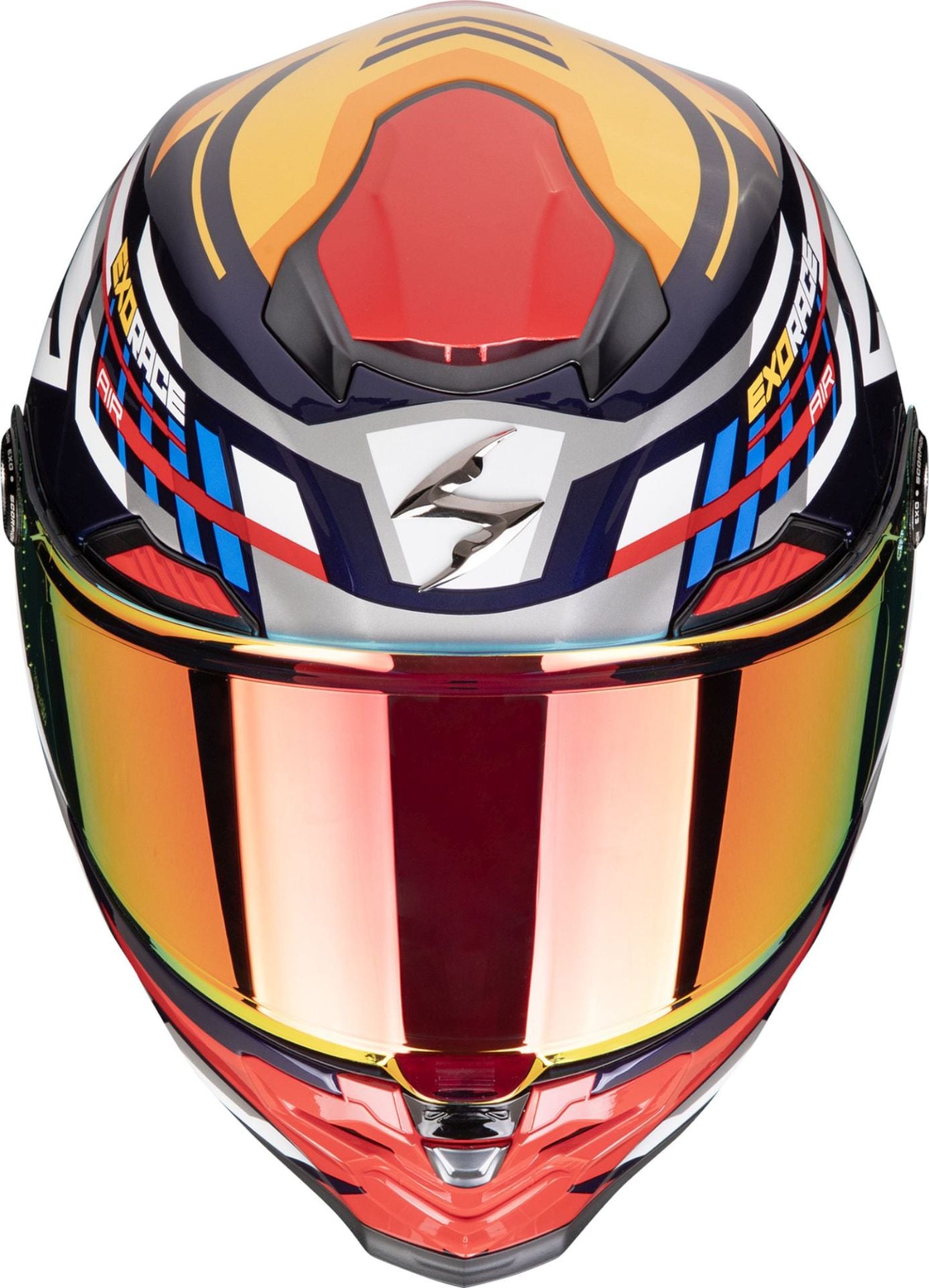 Casco Moto Integrale SCORPION EXO-RACE AIR KOBRA Blu Giallo Rosso FIM 2
