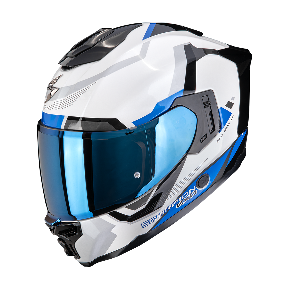 Casco Moto Integrale SCORPION EXO 1500 AIR ARENA Bianco Blu