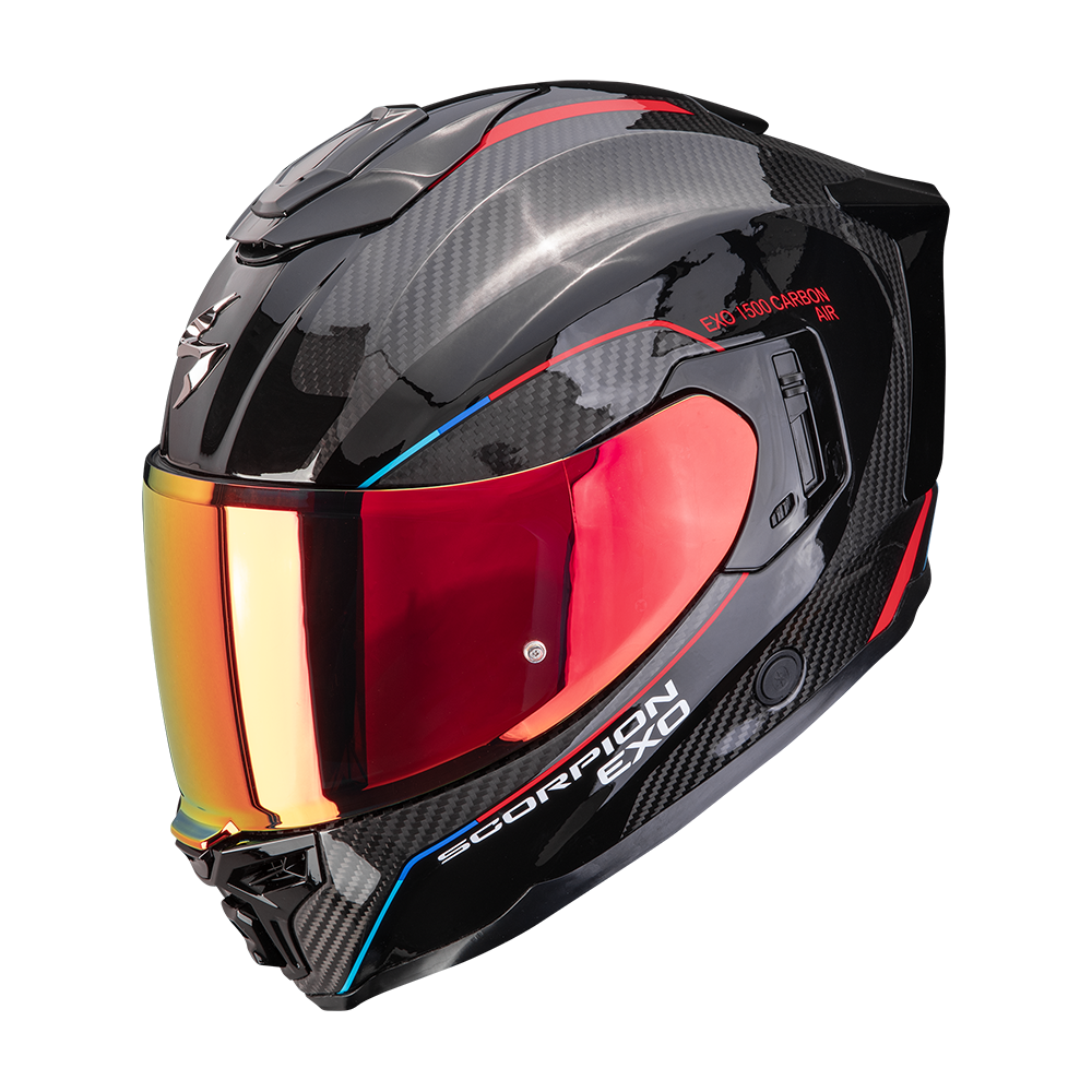 Casco Moto Integrale SCORPION EXO 1500 CARBON AIR MUNDI Nero Rosso