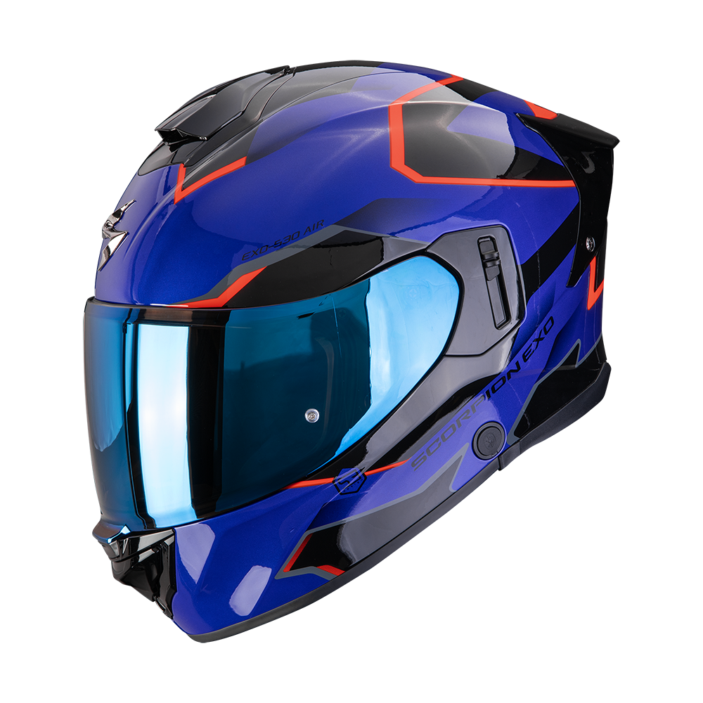Casco Moto Integrale SCORPION EXO 530 AIR CLIP Blu Nero Rosso