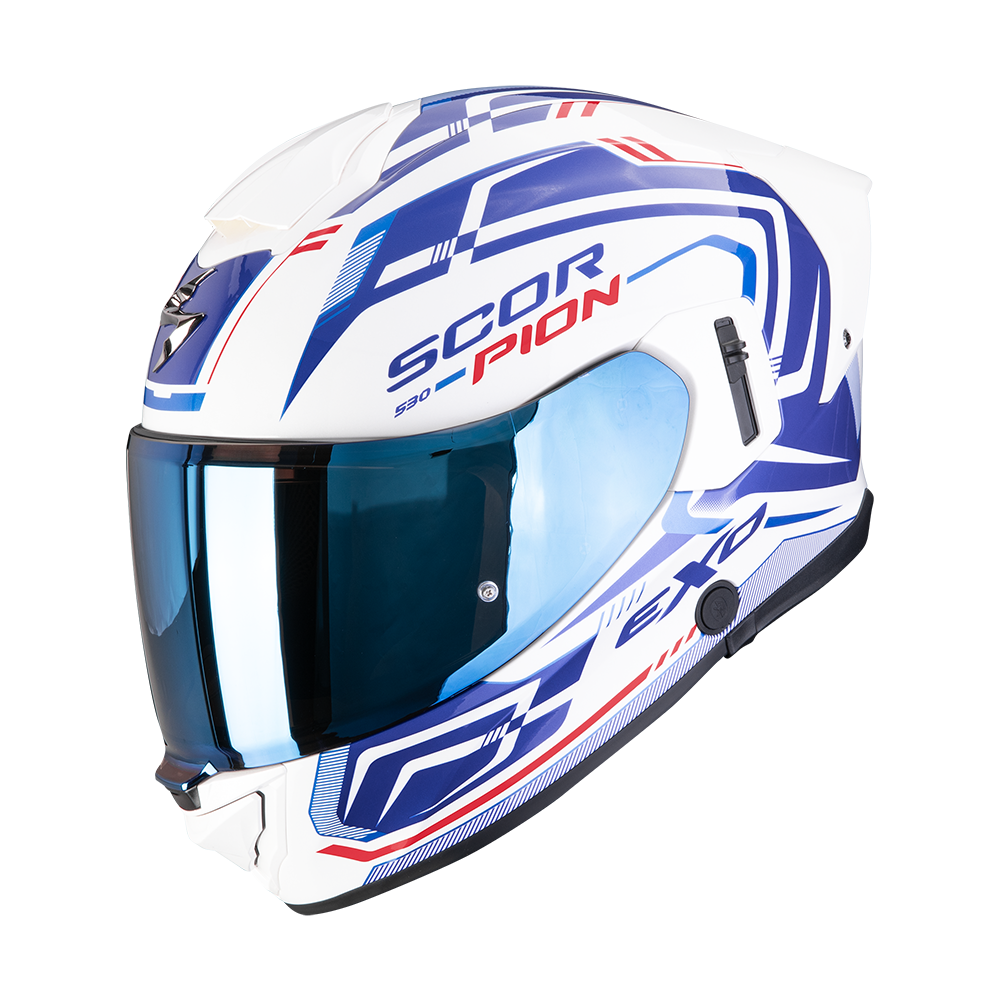 Casco Moto Integrale SCORPION EXO 530 AIR SLOPE Bianco Blu Rosso