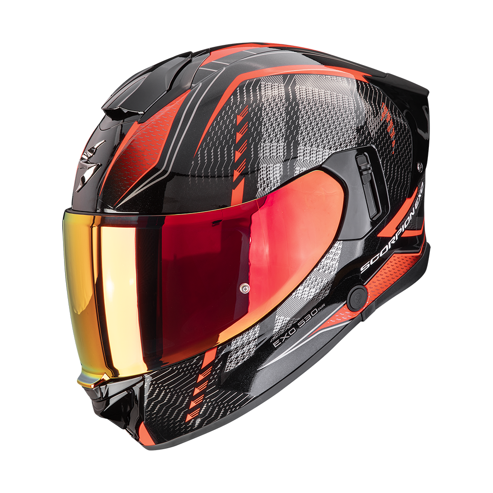 Casco Moto Integrale SCORPION EXO 530 AIR THERAS Metallizzato Nero Rosso