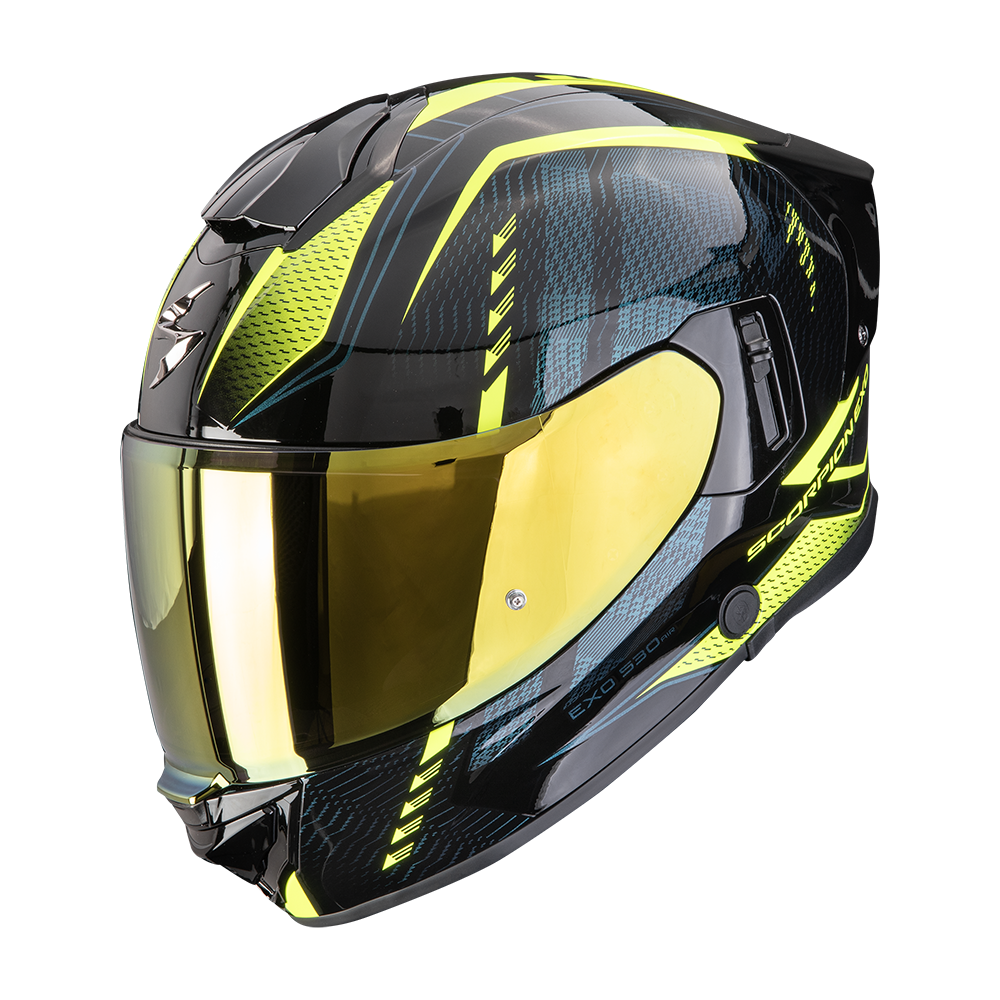 Casco Moto Integrale SCORPION EXO 530 AIR THERAS Nero Giallo Neon