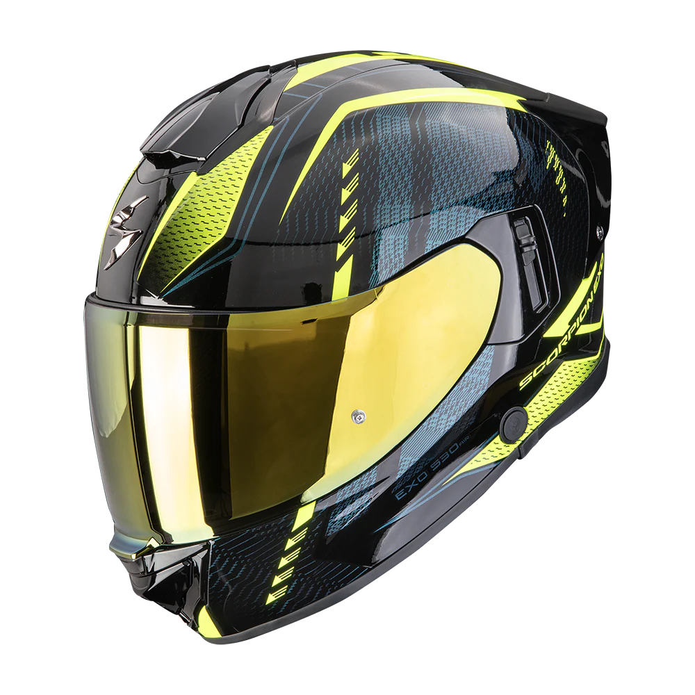 Casco Moto Integrale SCORPION EXO 530 AIR THERAS Nero Giallo Neon