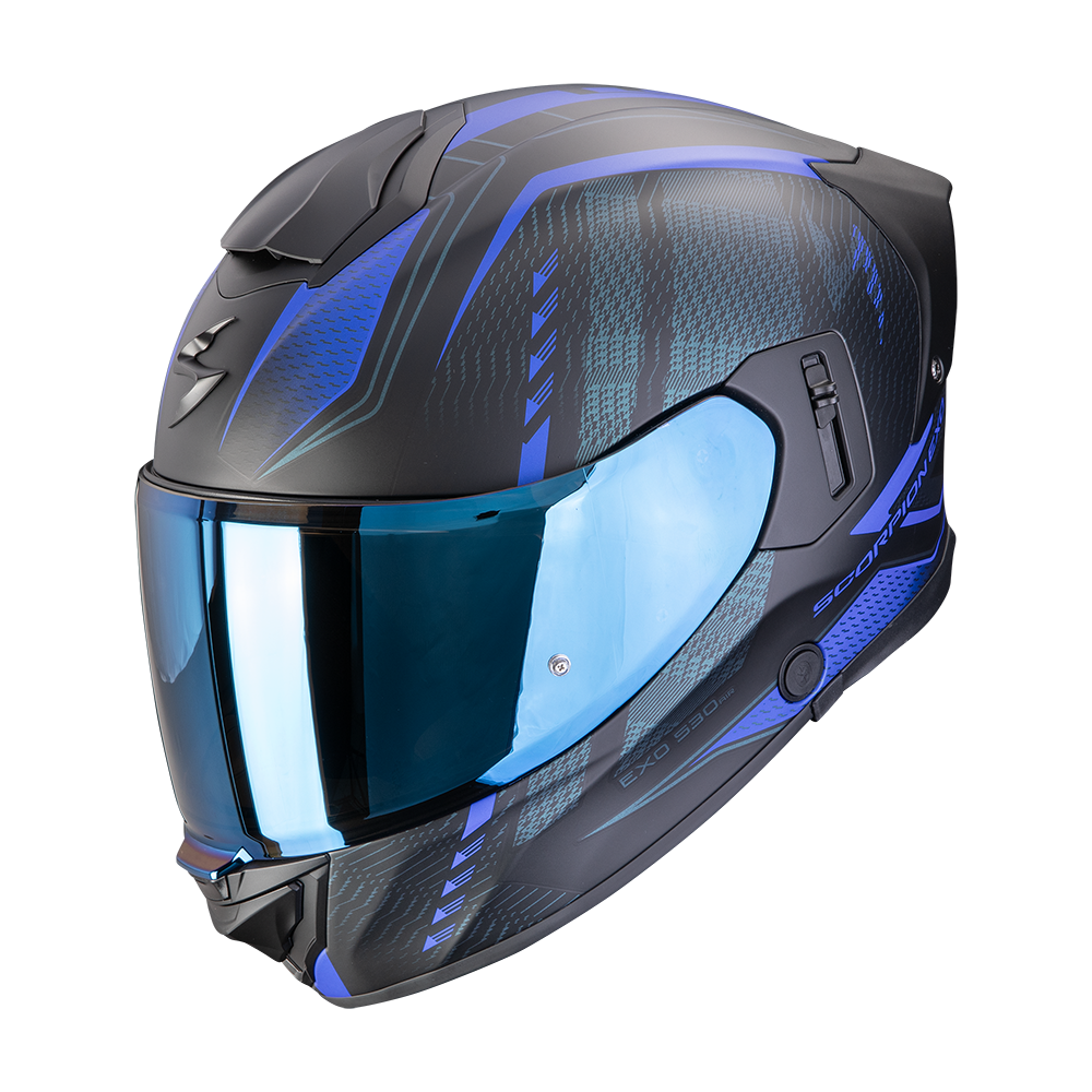Casco Moto Integrale SCORPION EXO 530 AIR THERAS Nero Opaco Blu