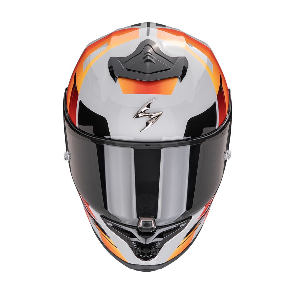 Casco Moto Integrale SCORPION EXO R1 EVO 2 AIR ADRENALINE Grigio Rosso Arancio