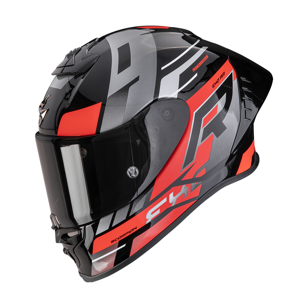 Casco Moto Integrale SCORPION EXO R1 EVO 2 AIR ADRENALINE Nero Rosso Argento