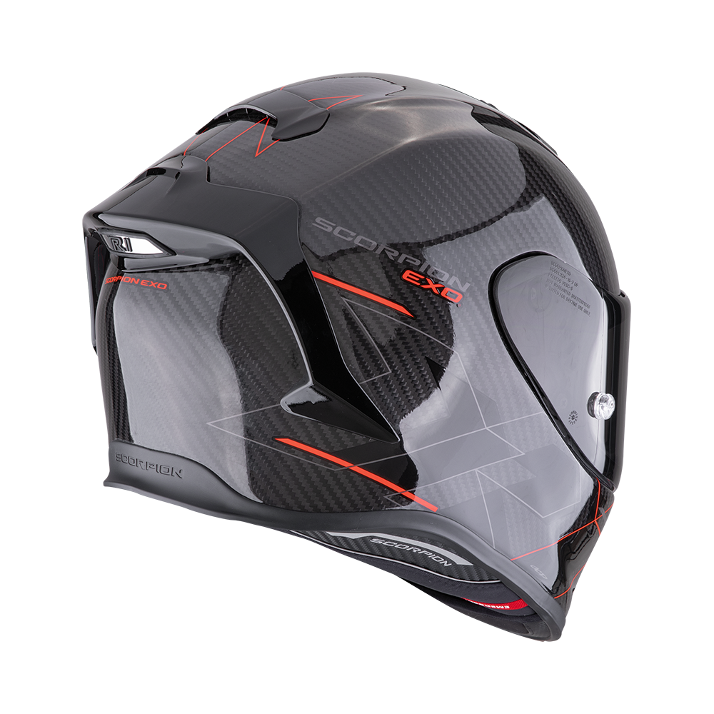 Casco Moto Integrale SCORPION EXO R1 EVO CARBON AIR CYNERGY Nero Rosso