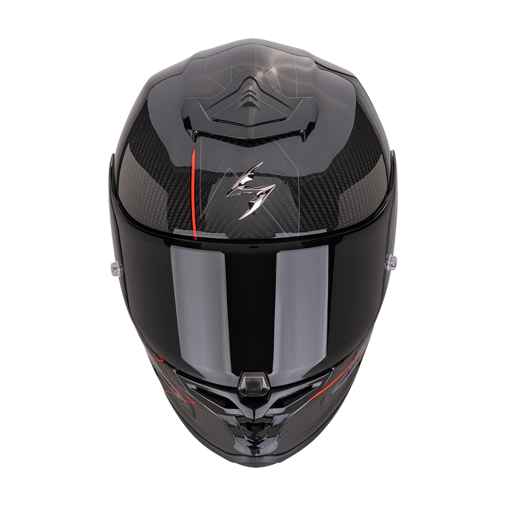 Casco Moto Integrale SCORPION EXO R1 EVO CARBON AIR CYNERGY Nero Rosso