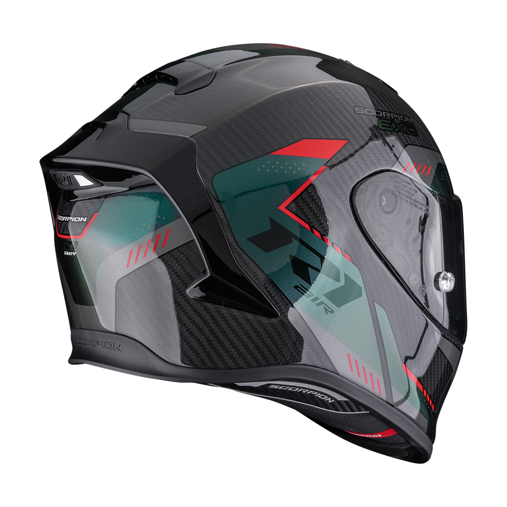 Casco Moto Integrale SCORPION EXO R1 EVO CARBON AIR PROPEL Nero Verde