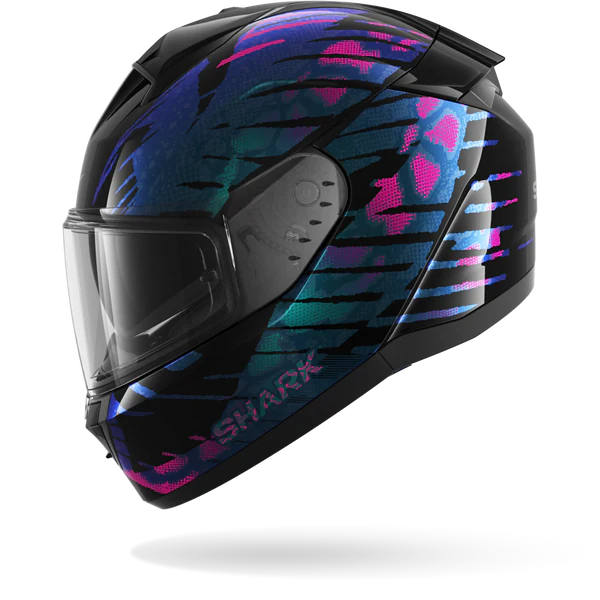 Casco Moto Integrale SHARK RIDILL 2 REPTAIA Nero Viola Lucido