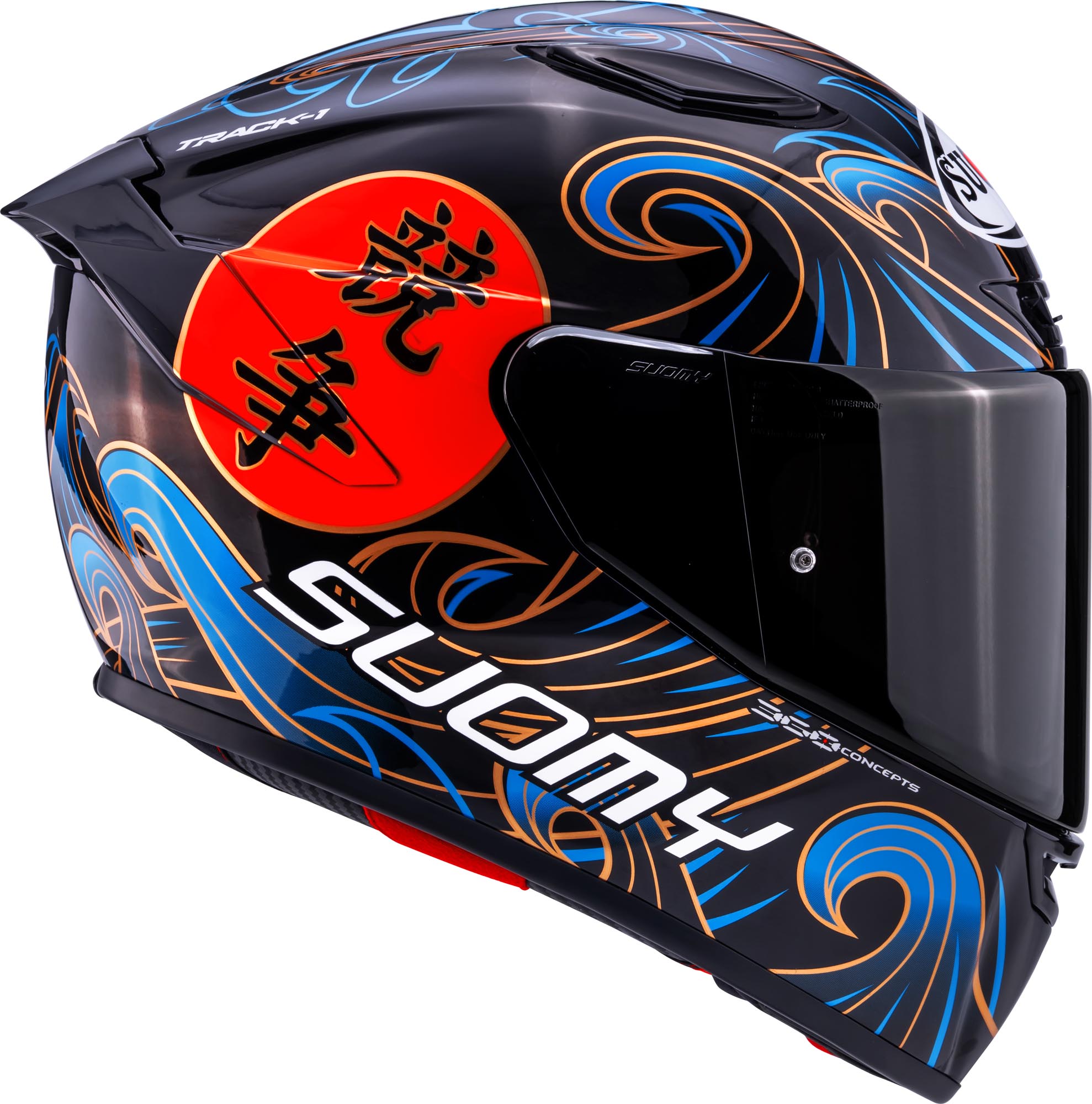 Casco Moto Integrale SUOMY TRACK-1 WAVES BLACK Lucido