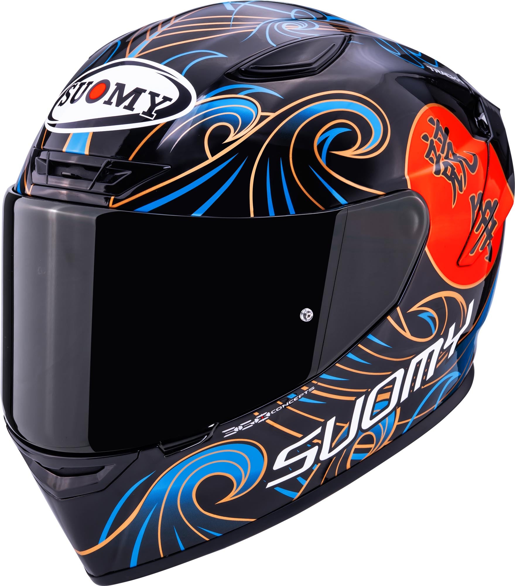 Casco Moto Integrale SUOMY TRACK-1 WAVES BLACK Lucido