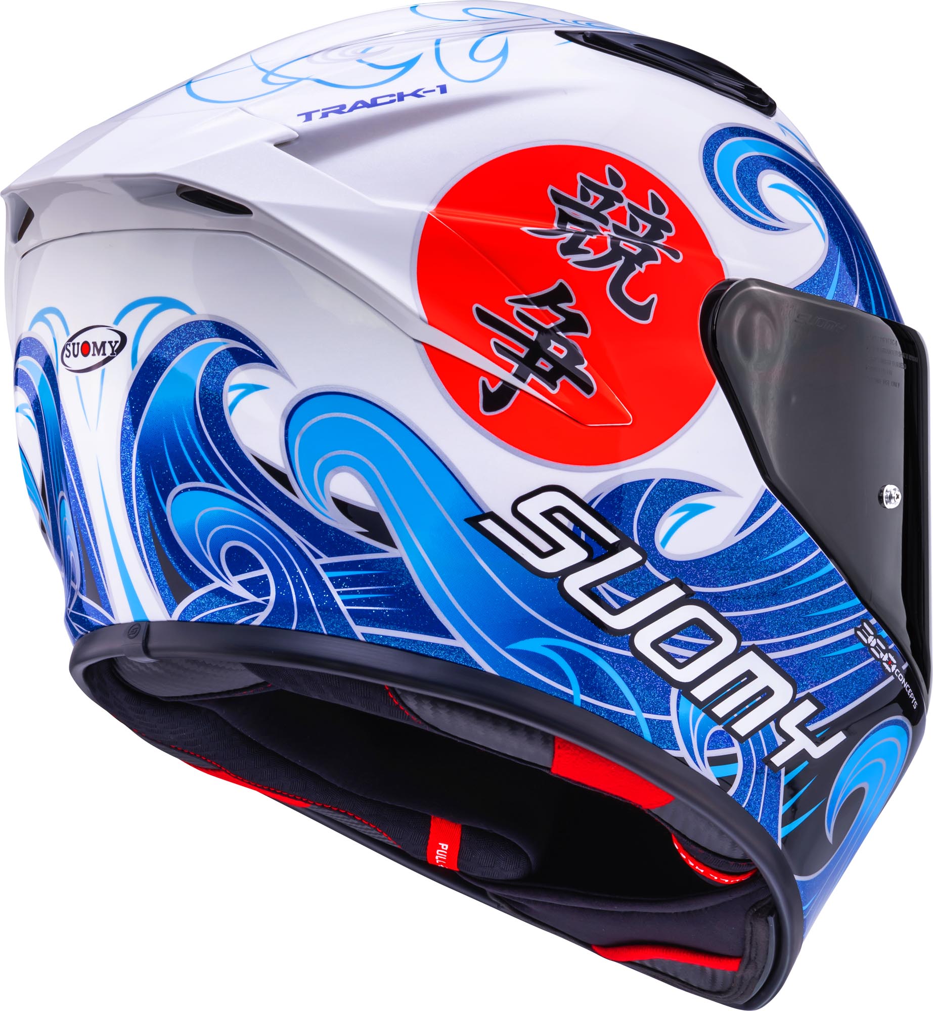 Casco Moto Integrale SUOMY TRACK-1 WAVES WHITE Lucido