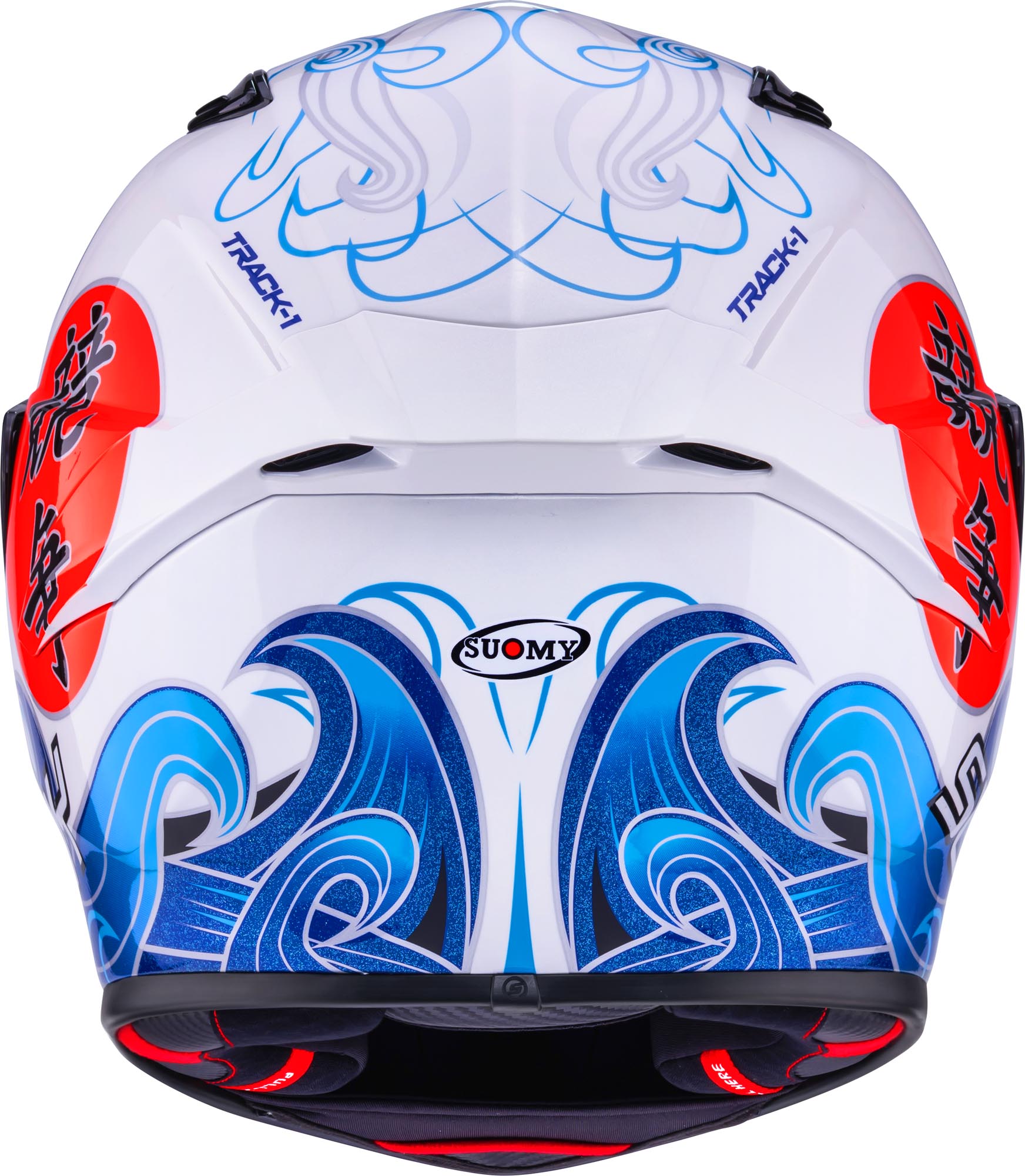 Casco Moto Integrale SUOMY TRACK-1 WAVES WHITE Lucido