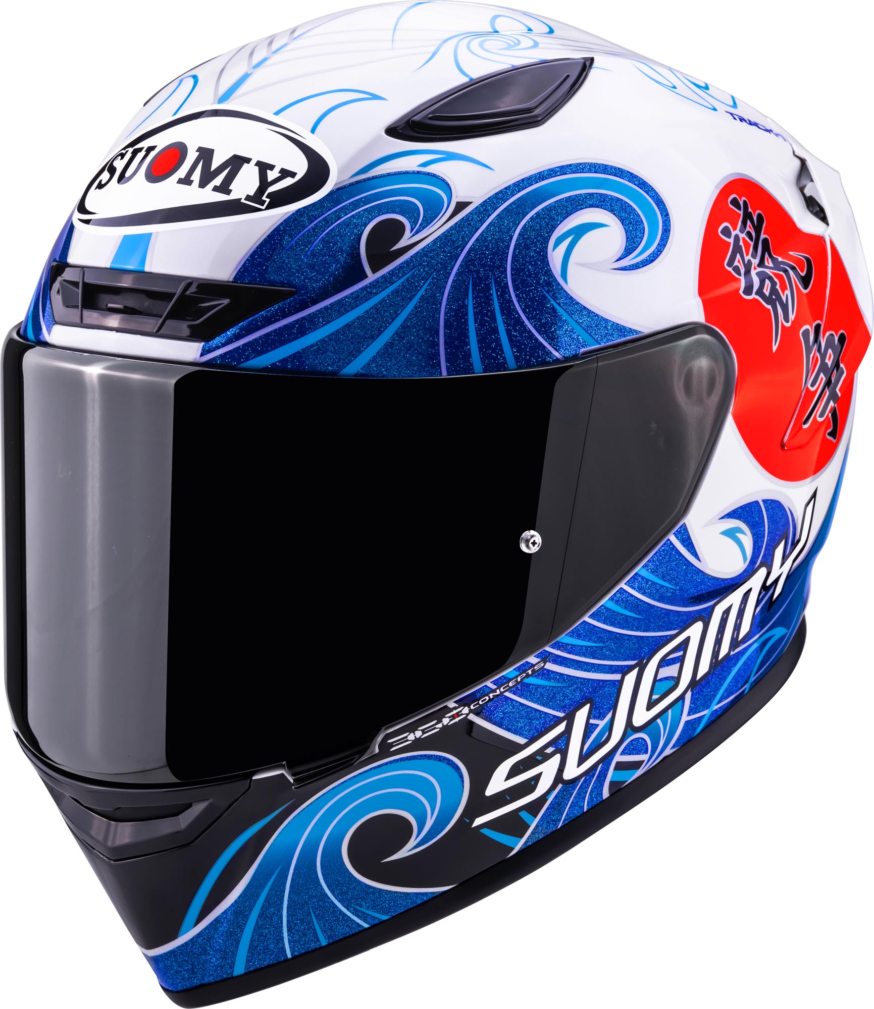 Casco Moto Integrale SUOMY TRACK-1 WAVES WHITE Lucido