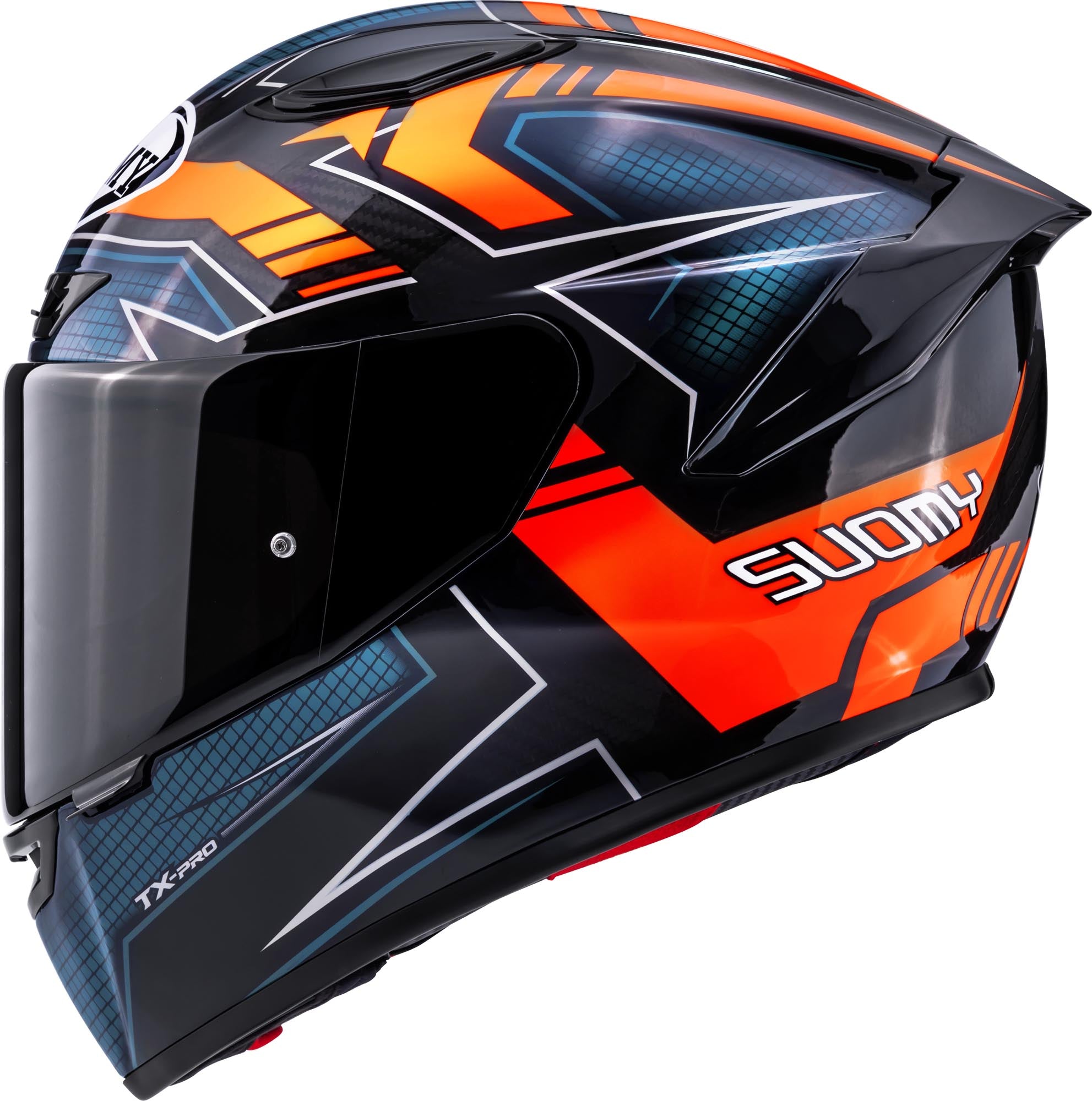 Casco Moto Integrale SUOMY TX-PRO FLAWLESS ORANGE Blu Arancione