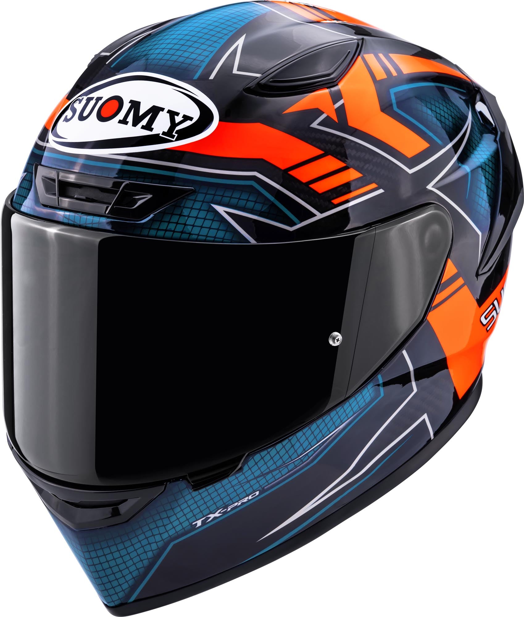 Casco Moto Integrale SUOMY TX-PRO FLAWLESS ORANGE Blu Arancione