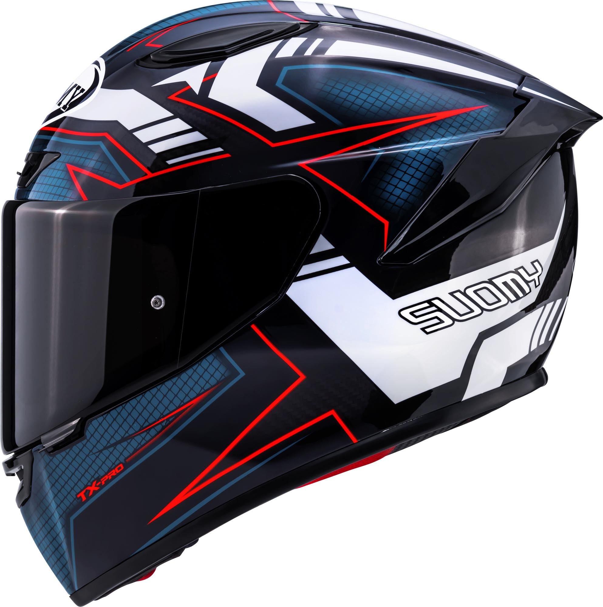 Casco Moto Integrale SUOMY TX-PRO FLAWLESS WHITE Blu Bianco