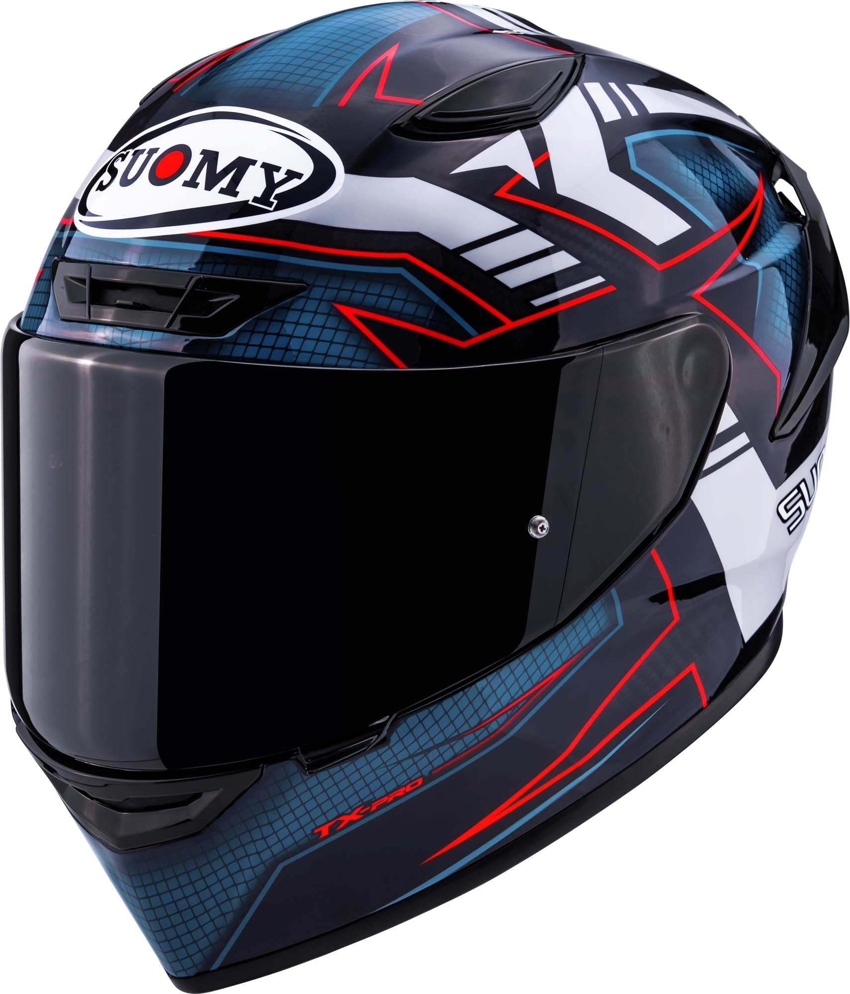 Casco Moto Integrale SUOMY TX-PRO FLAWLESS WHITE Blu Bianco