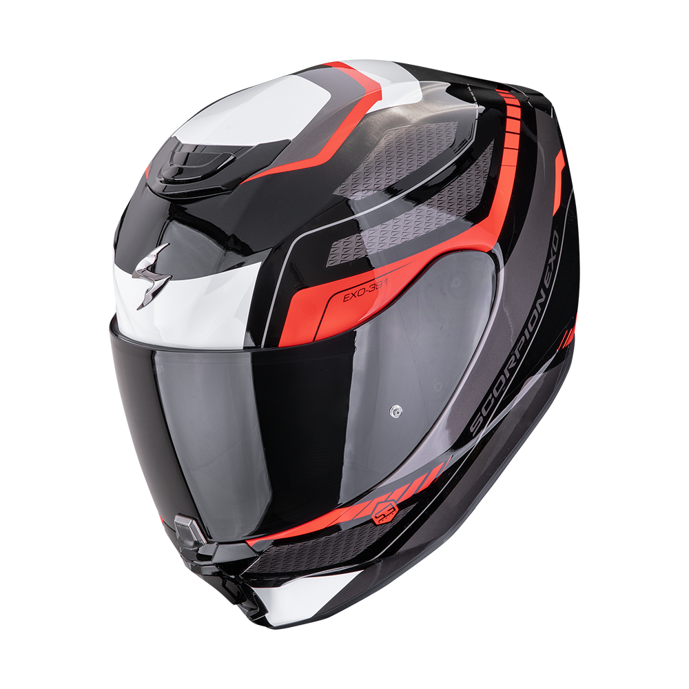 Casco Moto Integrale Scorpion EXO 391 LEO Nero Rosso Lucido
