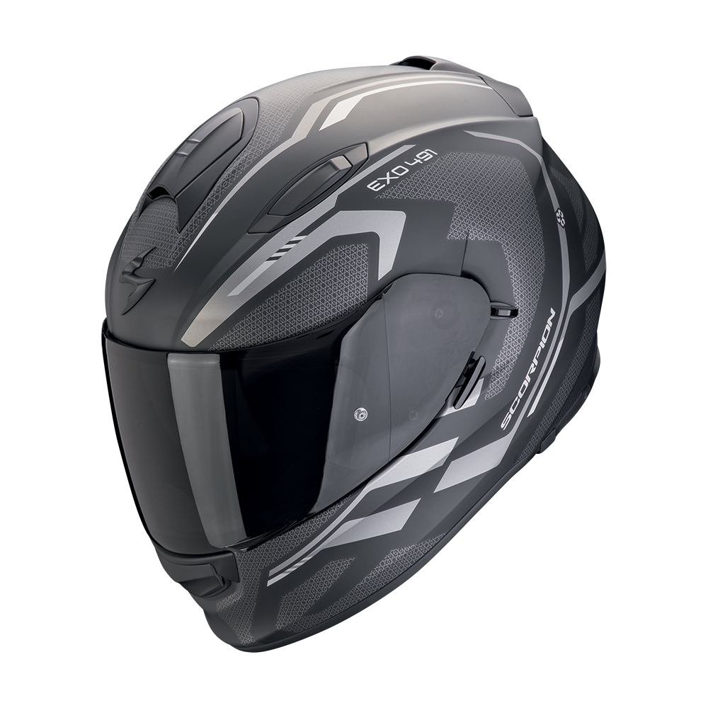 Casco Moto Integrale Scorpion EXO 491 KRIPTA Nero Argento Opaco
