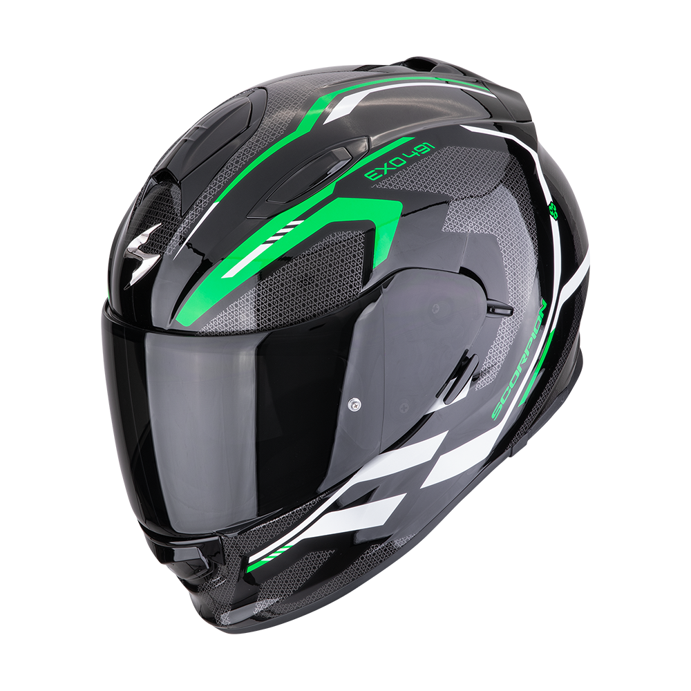Casco Moto Integrale Scorpion EXO 491 KRIPTA Nero Verde Bianco