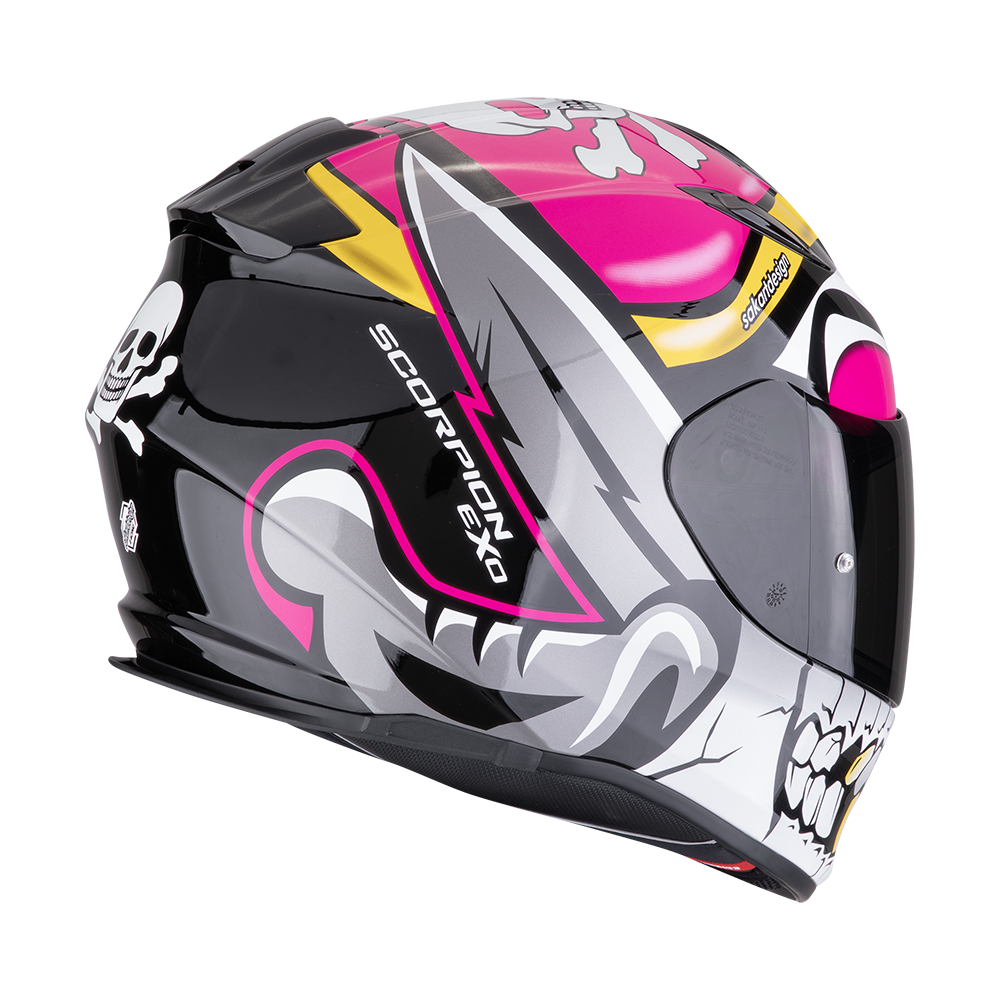 Casco Moto Integrale Scorpion EXO 491 PIRATE Rosa Lucido