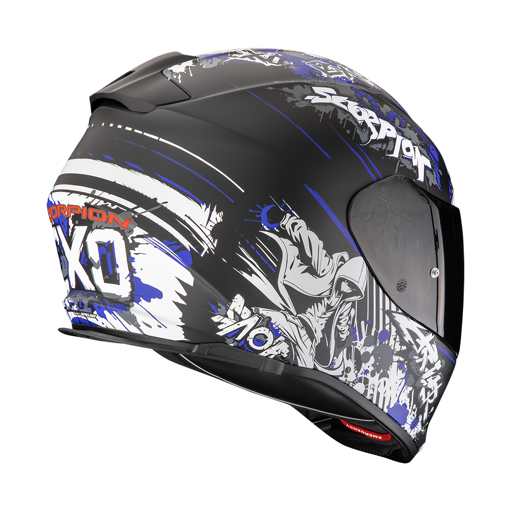 Casco Moto Integrale Scorpion EXO 491 SPECTOR Opaco Nero Blu