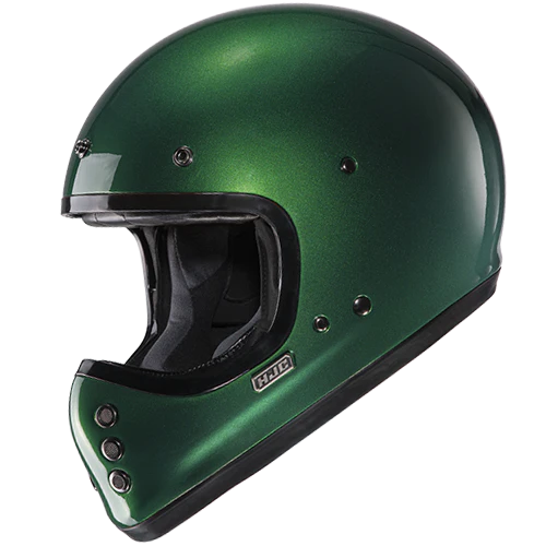 Casco Moto Integrale Vintage HJC V60 SOLID DEEP GREEN Verde Metallizzato