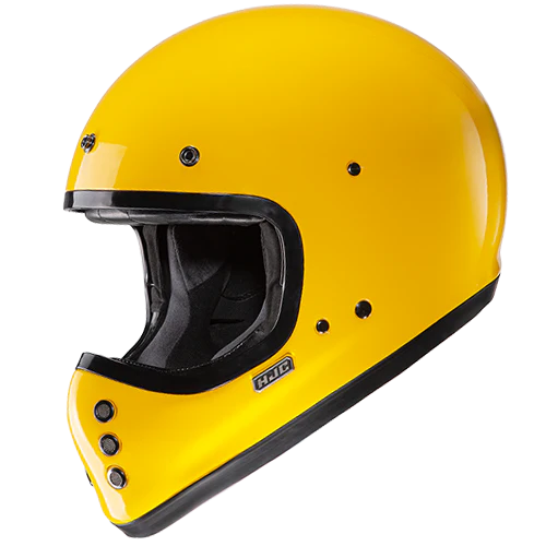 Casco Moto Integrale Vintage HJC V60 SOLID DEEP YELLOW Giallo Lucido