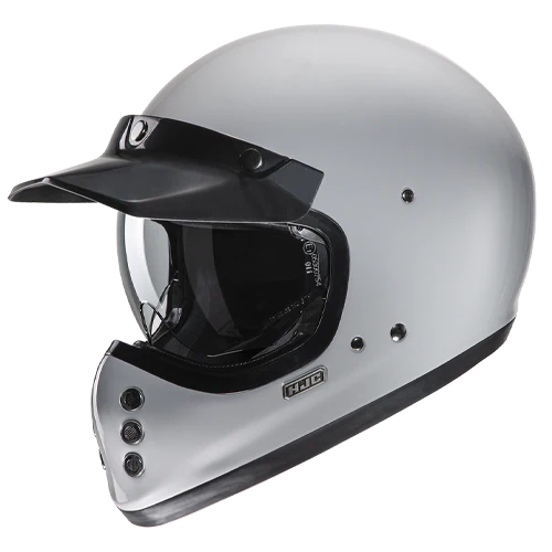 Casco Moto Integrale Vintage HJC V60 SOLID N GRAY Grigio Lucido